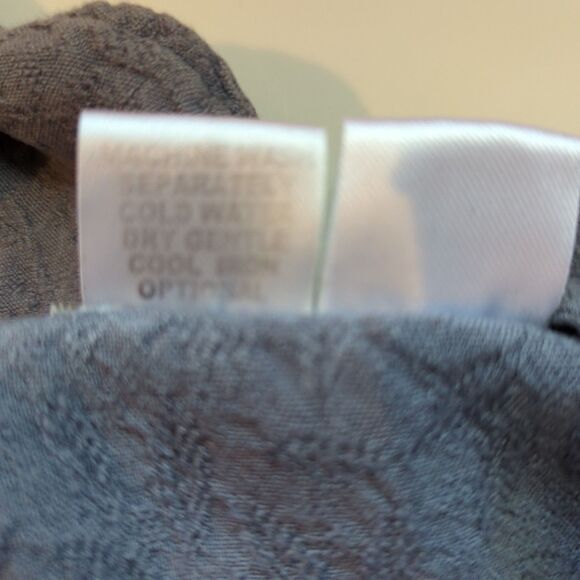 FLAX Jeanne Engelhart Button Down Shirt Blouse Womens Medium Lagenlook Blue Gray - Picture 6 of 6